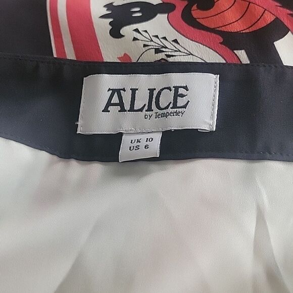 NEW Alice Temperley Red Russian Floral Rose Holiday Silk Maxi Long Skirt 6 M - Picture 8 of 14